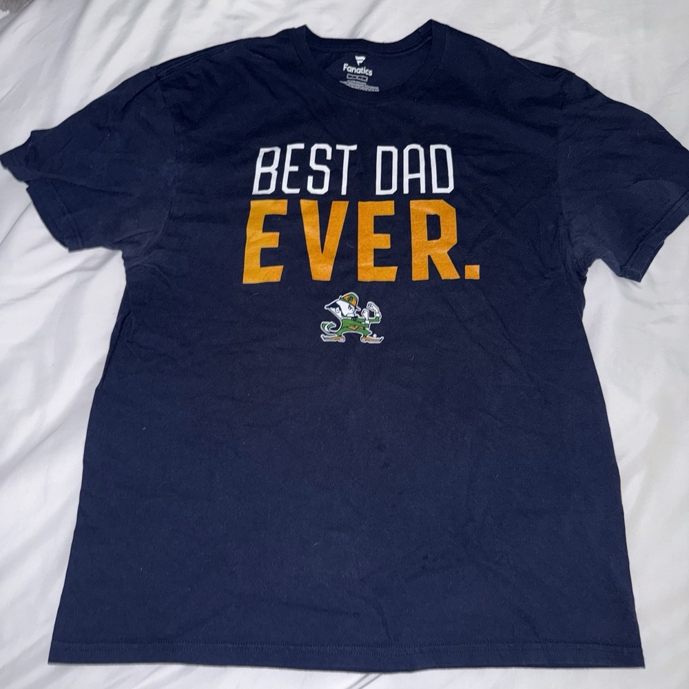 Fanatics Notre Dame Fighting Irish Mens Best Dad Ever T-Shirt Navy Blue Large